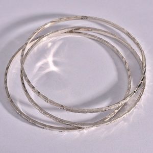 3 large sterling silver bangles